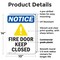 Signmission Fire Door Keep Closed OSHA Notice Sign, Plastic, 10in W x 14in L, 2PK OS-2PACK-NS-P-1014-V-12577 - alternate 3